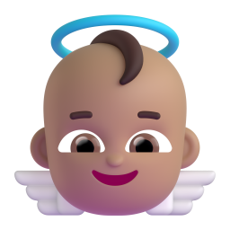 baby angel: medium skin tone 3D