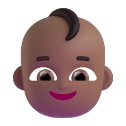 baby: medium-dark skin tone 3D