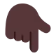 backhand index pointing down: dark skin tone Flat