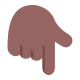 backhand index pointing down: medium-dark skin tone Flat