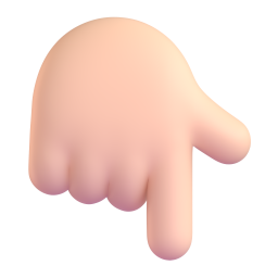 backhand index pointing down: medium-light skin tone 3D