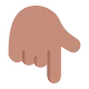 backhand index pointing down: medium skin tone Flat