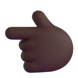 backhand index pointing left: dark skin tone 3D