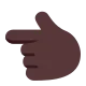 backhand index pointing left: dark skin tone Flat