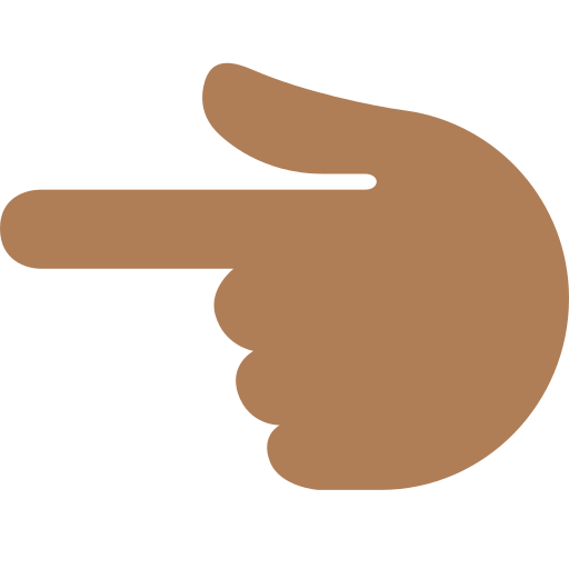 backhand index pointing left: medium-dark skin tone