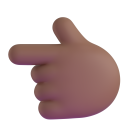 backhand index pointing left: medium-dark skin tone 3D