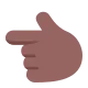 backhand index pointing left: medium-dark skin tone Flat