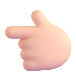 backhand index pointing left: medium-light skin tone 3D