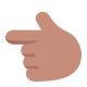 backhand index pointing left: medium skin tone Flat