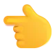 White Left Pointing Backhand Index Color