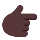 backhand index pointing right: dark skin tone Flat