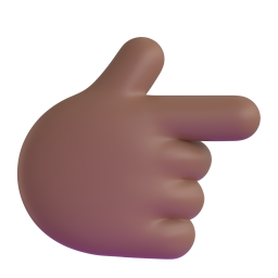backhand index pointing right: medium-dark skin tone 3D