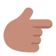 backhand index pointing right: medium skin tone Flat