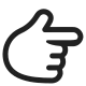 White Right Pointing Backhand Index High Contrast