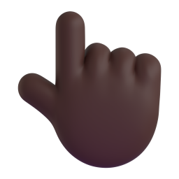 backhand index pointing up: dark skin tone 3D