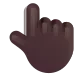 backhand index pointing up: dark skin tone Color