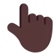 backhand index pointing up: dark skin tone Flat