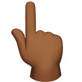 backhand index pointing up: medium-dark skin tone Apple Emoji