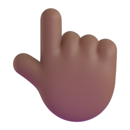 backhand index pointing up: medium-dark skin tone 3D