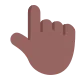 backhand index pointing up: medium-dark skin tone Flat