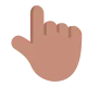 backhand index pointing up: medium skin tone Flat