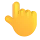 White Up Pointing Backhand Index Color