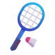 Badminton Racquet and Shuttlecock Color