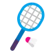 Badminton Racquet and Shuttlecock Flat