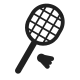 Badminton Racquet and Shuttlecock High Contrast