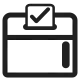 Ballot Box with Ballot High Contrast