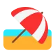 Beach with Umbrella Flat