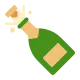 Bottle with Popping Cork Flat
