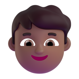 boy: medium-dark skin tone 3D