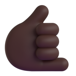 call me hand: dark skin tone 3D