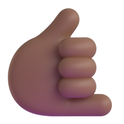 call me hand: medium-dark skin tone 3D