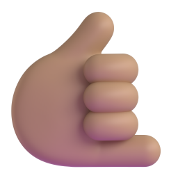 call me hand: medium skin tone 3D