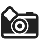 Camera with Flash High Contrast