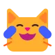 Cat Face with Tears of Joy Flat