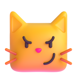 Cat Face with Wry Smile 3D