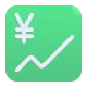 Chart with Upwards Trend and Yen Sign Color