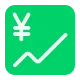 Chart with Upwards Trend and Yen Sign Flat