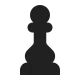 Black Chess Pawn Flat