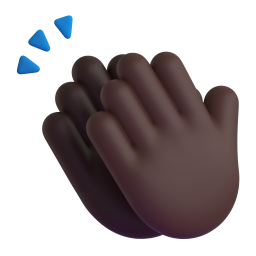 clapping hands: dark skin tone 3D
