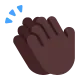 clapping hands: dark skin tone Flat