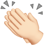clapping hands: light skin tone Apple Emoji