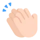 clapping hands: light skin tone Flat