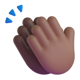 clapping hands: medium-dark skin tone 3D