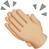 clapping hands: medium-light skin tone Apple Emoji