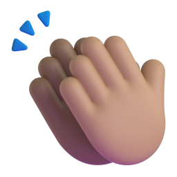 clapping hands: medium skin tone 3D