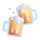 Clinking Beer Mugs Color